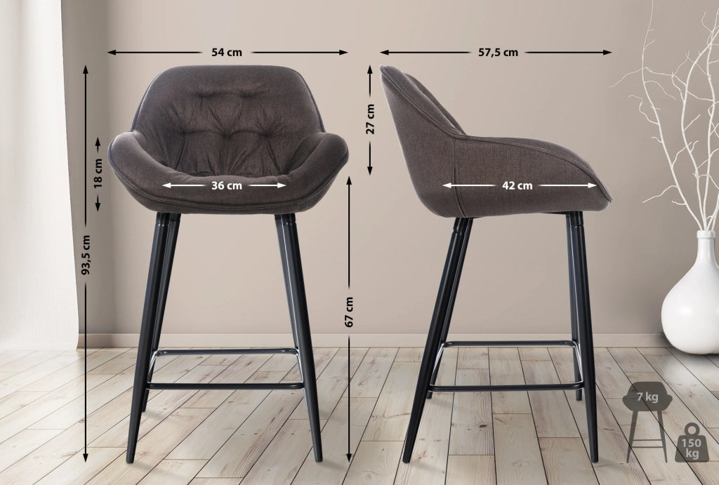 Sgabello da bar Gibson marrone,Tessuto
