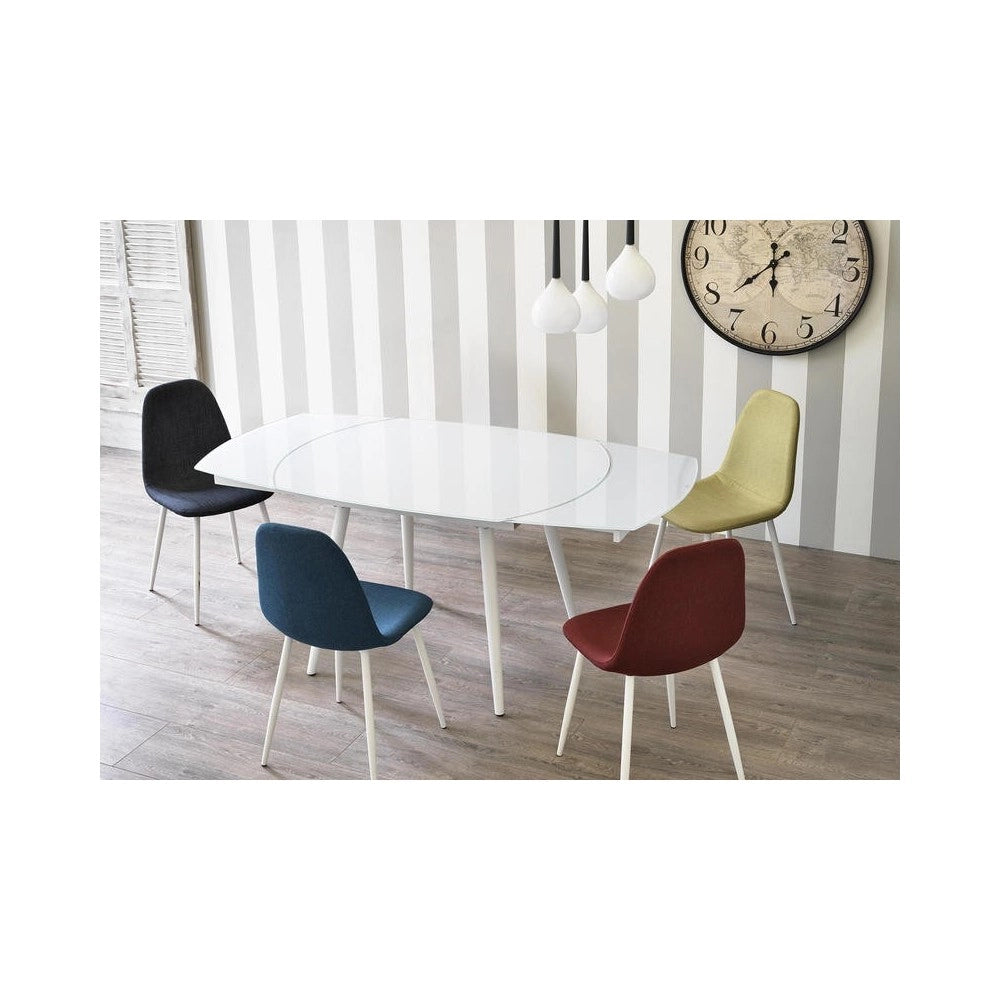 Tavolo Kyoto Four Allungabile in Vetro Temperato Bianco fino a 180cm
