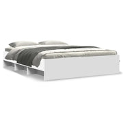 Letto matrimoniale | Letto per adulti | Giroletto senza Materasso Bianco 160x200cm in Legno Multistrato