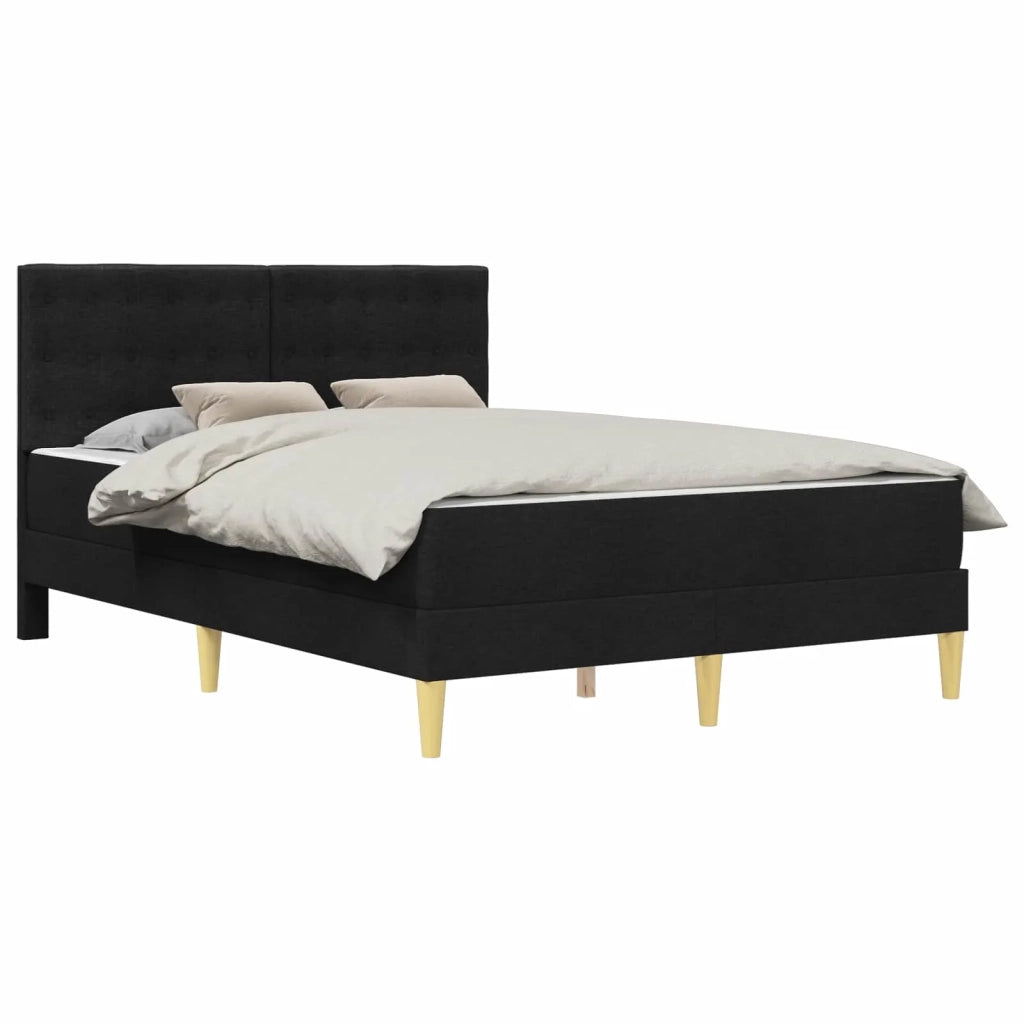 Struttura letto con materasso Nero 140 x 190 cm Tessuto