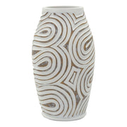 Vaso Decorativo VKH1025, Bianco, Poliresina, 19,5x19,5x35 cm