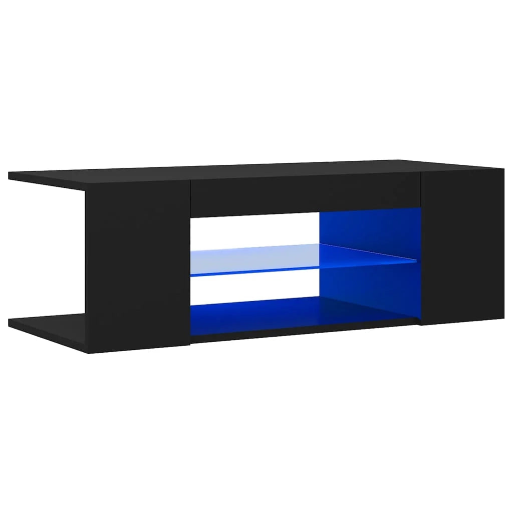 Mobile TV multimediale mensola TV credenza mobile TV per sala da pranzo soggiorno camera da letto con luci LED 90 x 39 x 30 cm nero 02_0026629