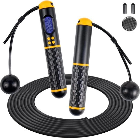 Touw Digitale con Contatore-Calorie Contatore-Duraturo Antiscivolo Manubri-Treppatelle di Tela-Sport-Fitness-Resistenza-Bambini-Adulti