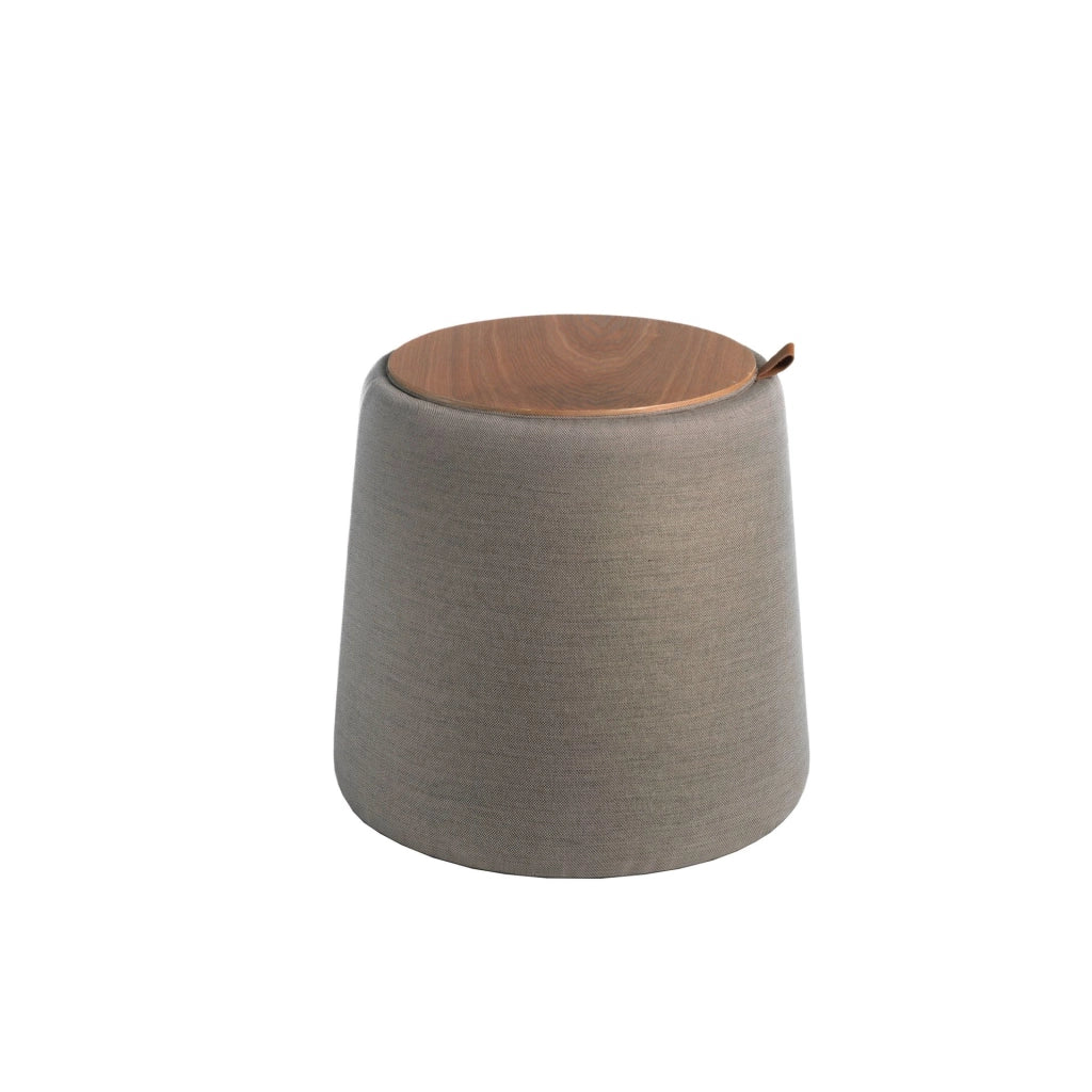 Pouf in tessuto grigio