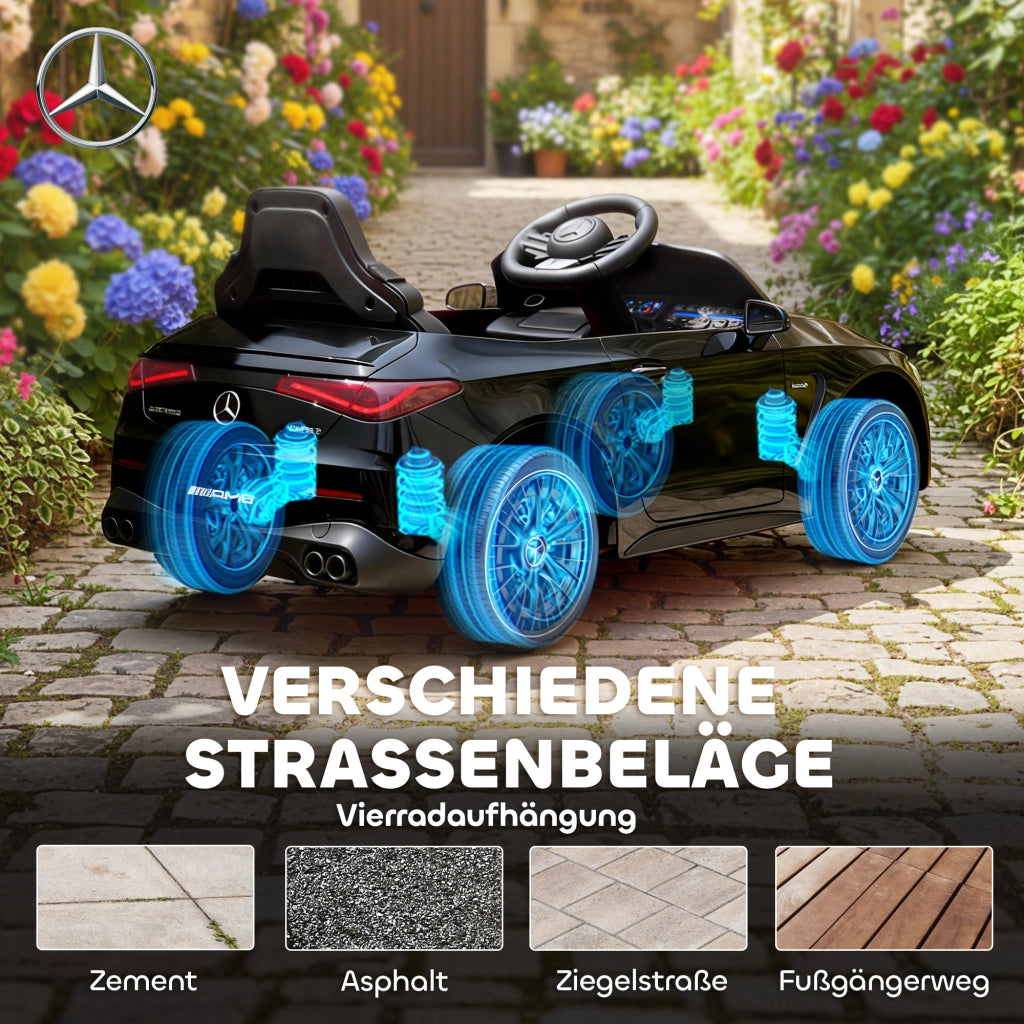 Auto elettrica per bambini ¨C zephmum ¨C Mercedes design, 12V, telecomando, LED, musica, 3-6 anni, nero