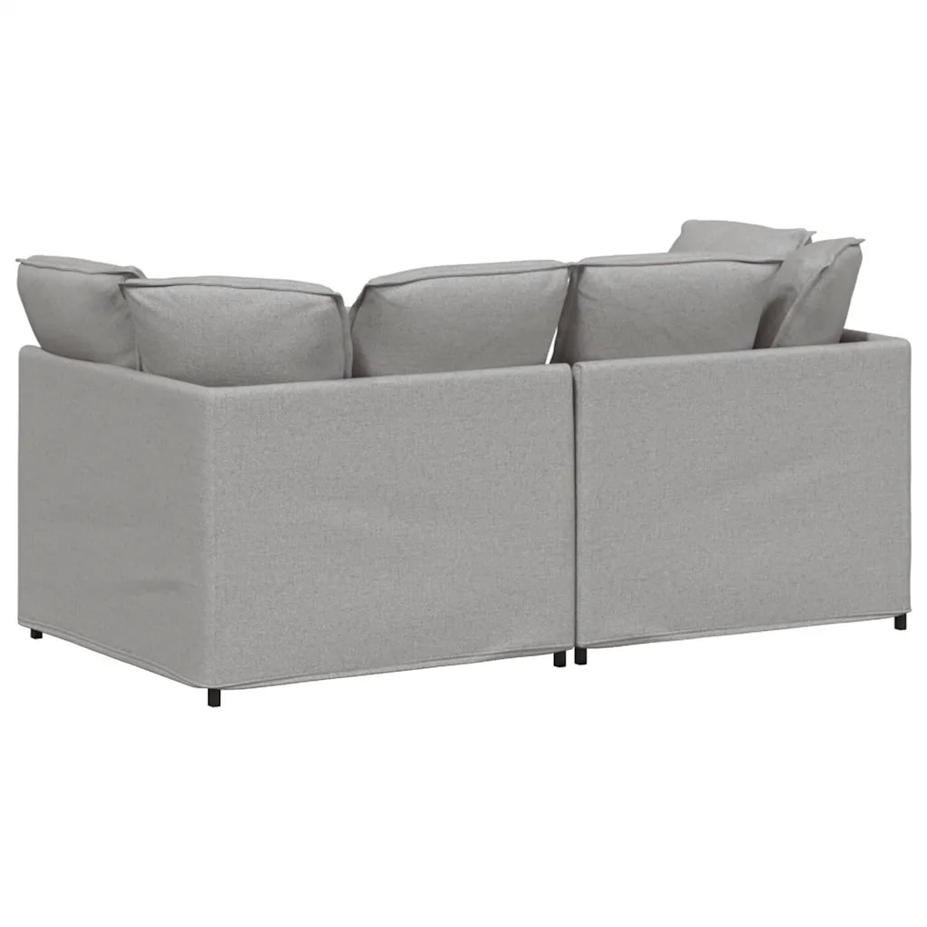 Divano Modulare con Cuscini in Tessuto Grigio Nuvola 3321246