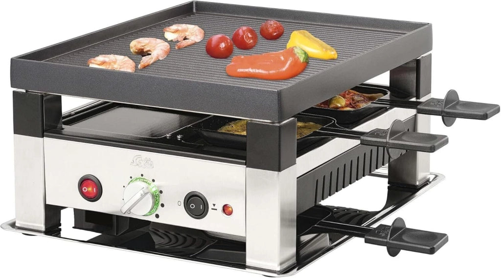 Solis 7611210977568 griglia per raclette 4 persona(e) 1020 W Nero, Argento