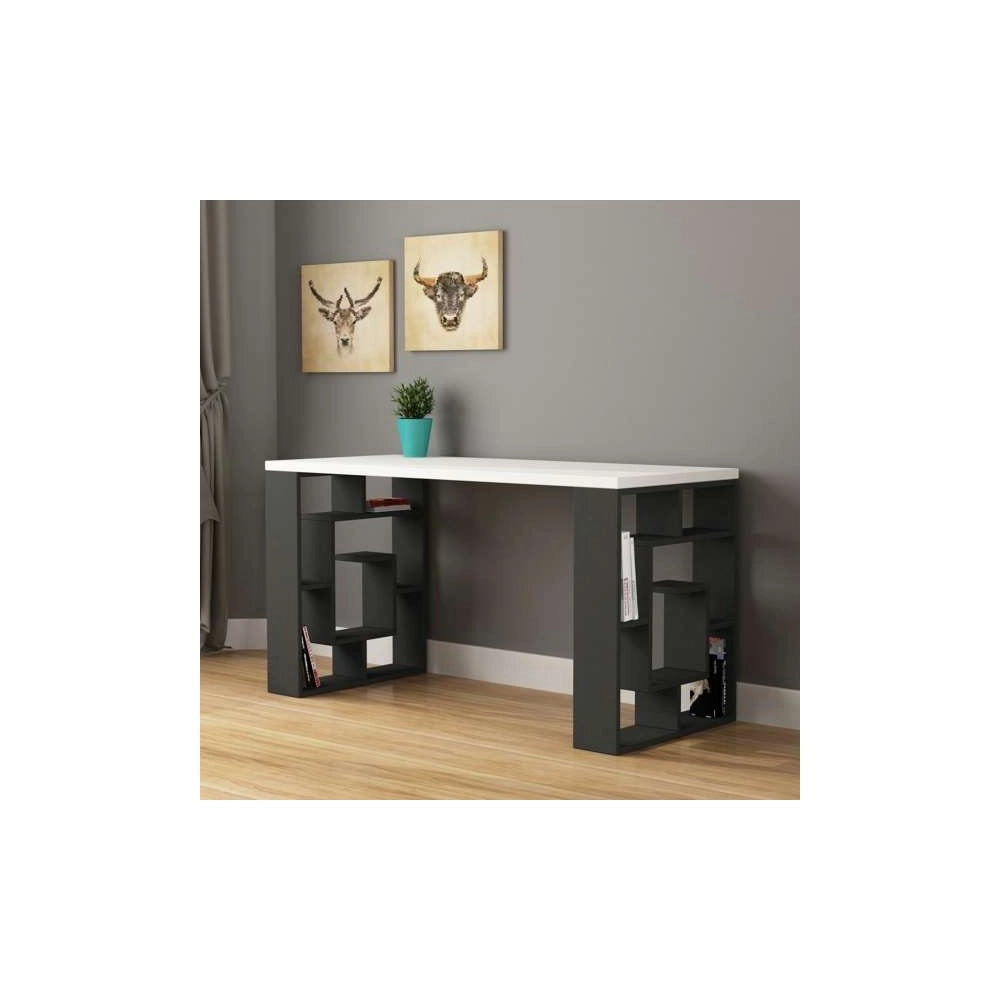Scrivania Labirent 140 colore antracite bianco