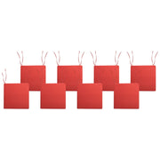 Set di 8 cuscini per sedie da giardino in tessuto poliestere resistente ai raggi UV Rosso