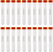 Set di tubi centrifugatori 15 ml - 20 pezzi - Plastica - Chiusura a vite - Supporto graduato per campioni - Ideale per laboratorio - Tubi per campioni