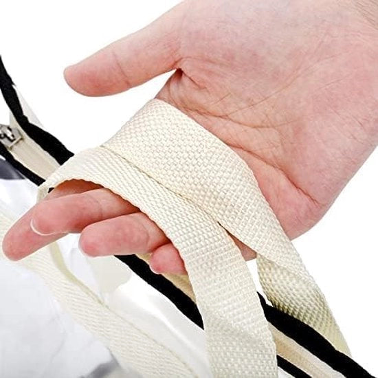 Set di 9 borse in tessuto, 3 misure di tasche trasparente, borse in tessuto appese con chiusura a zip, maniglie e ganci