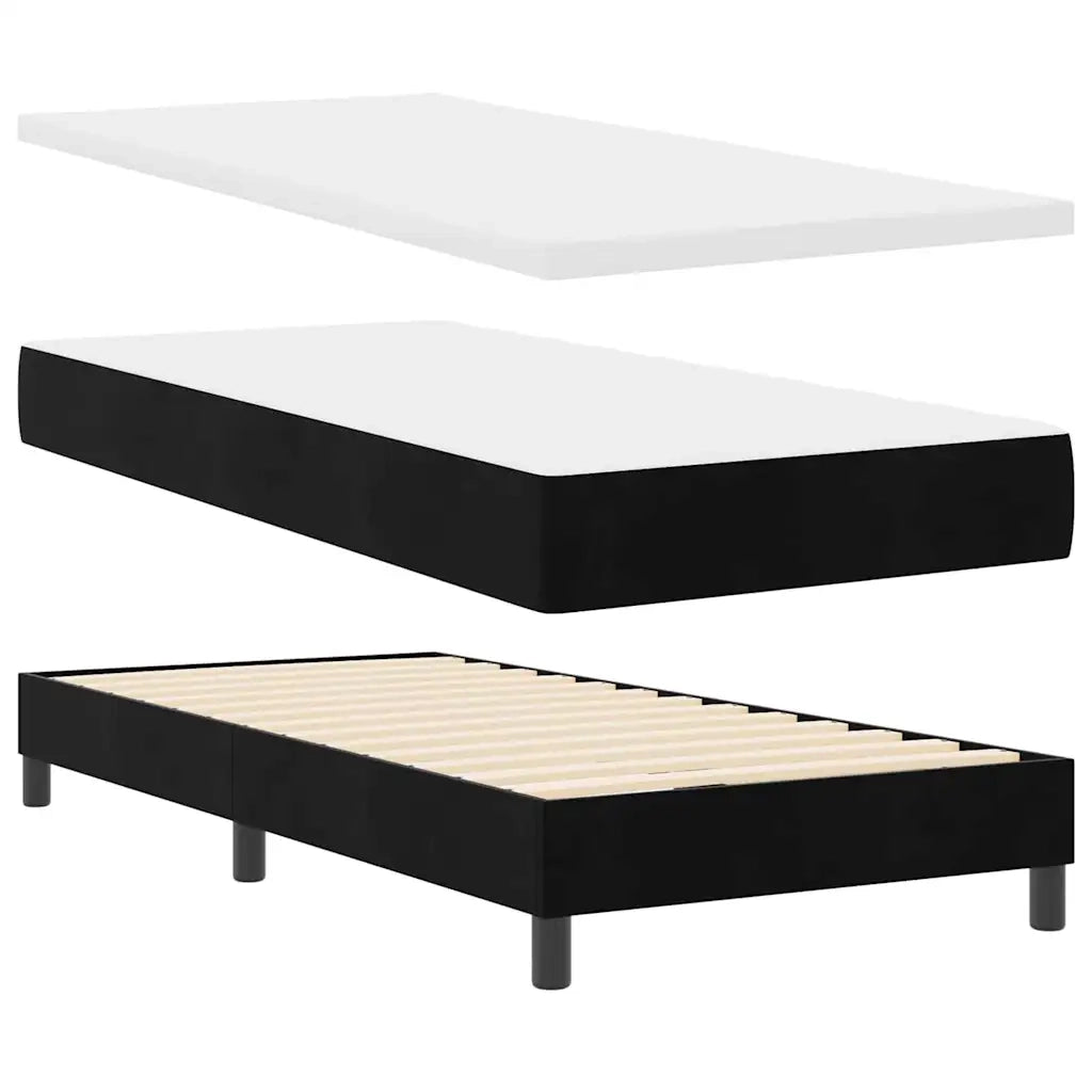 Letto a molle con testiera Nero 90 x 190 cm Velluto 3340312