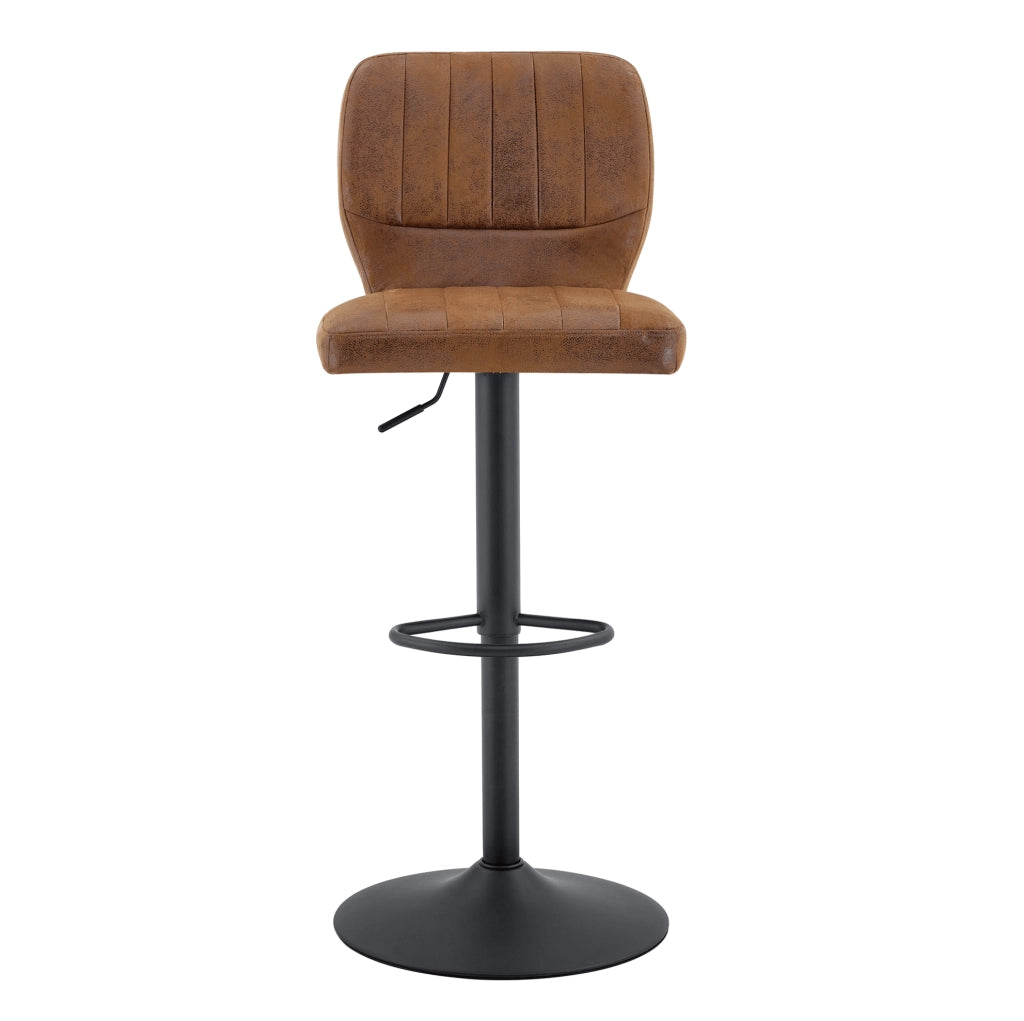 SGABELLO BAR regolabile 62-83 cm nero e marrone, girevole 360°