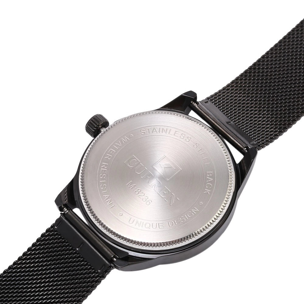 Trade Shop - Orologio Polso Curren 8236 Uomo Analogico Quarzo Military Data Nero Bianc -