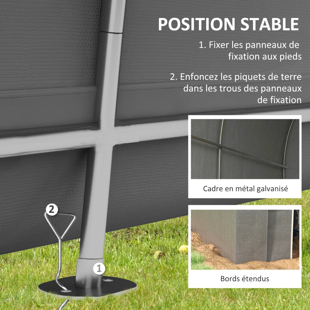 Tenda da giardino garage per bici ¨C Xylo ¨C Telaio metallo zincato grigio con telo PE