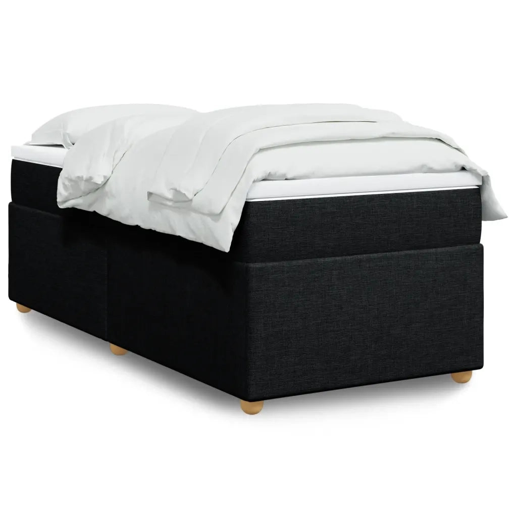 Giroletto a Molle con Materasso Nero 90x190 cm in Tessuto