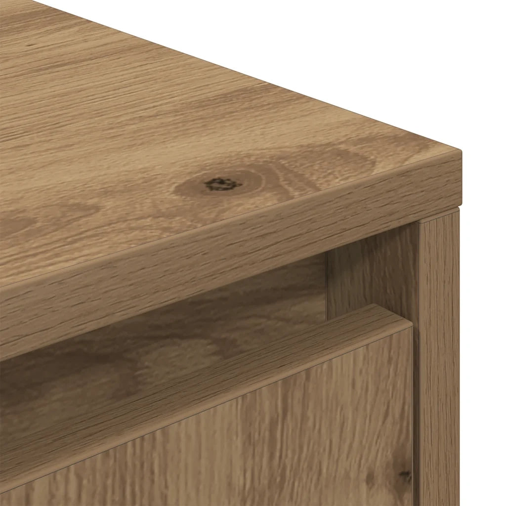 Mobile Porta TV con Luci LED Rovere Artigianale 100x41x50 cm
