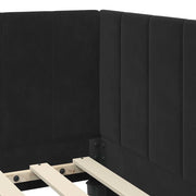 vidaXL Cornice del letto ad angolo Nero 90 x 200 cm Velluto