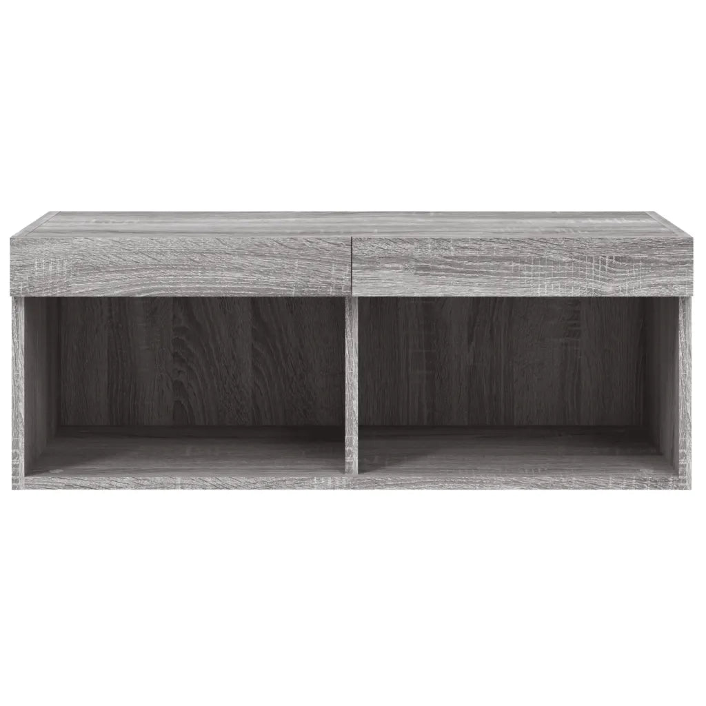 Mobile Porta TV con Luci LED Grigio Sonoma 80x30x30 cm 837151