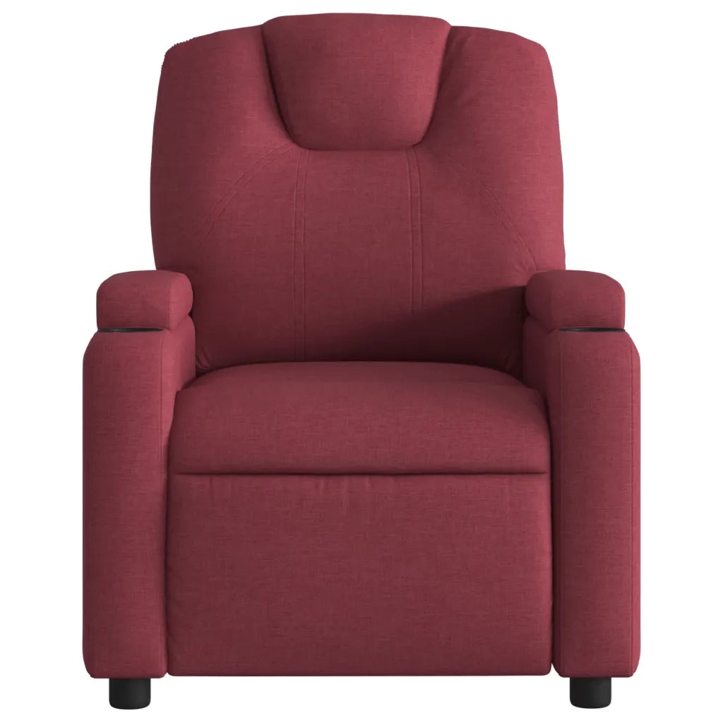 Divano Sedia-Poltrona Reclinabile in Tessuto Rosso Vino 386096