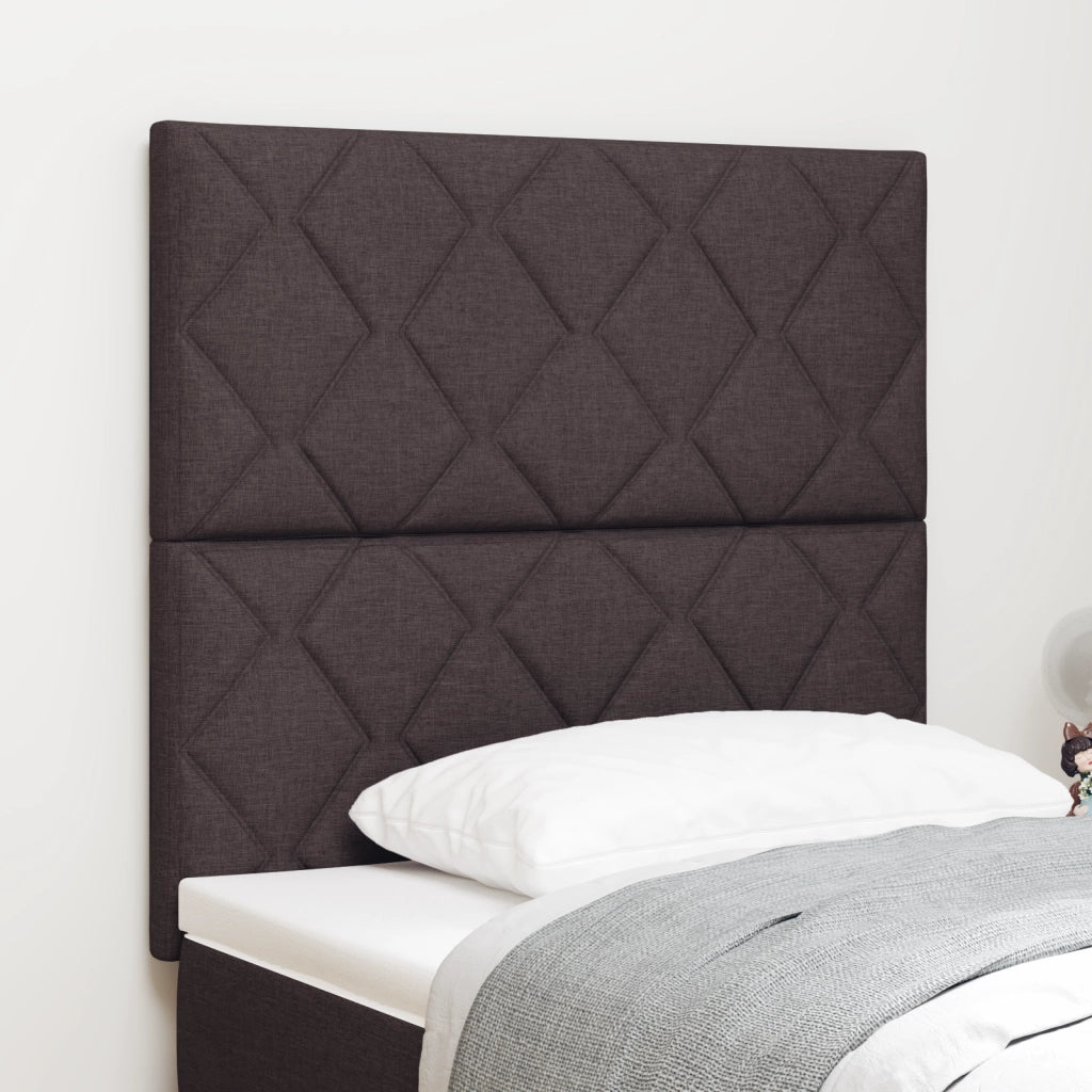 Testata LED con design a blocchi di diamante marrone scuro, 100 cm in tessuto