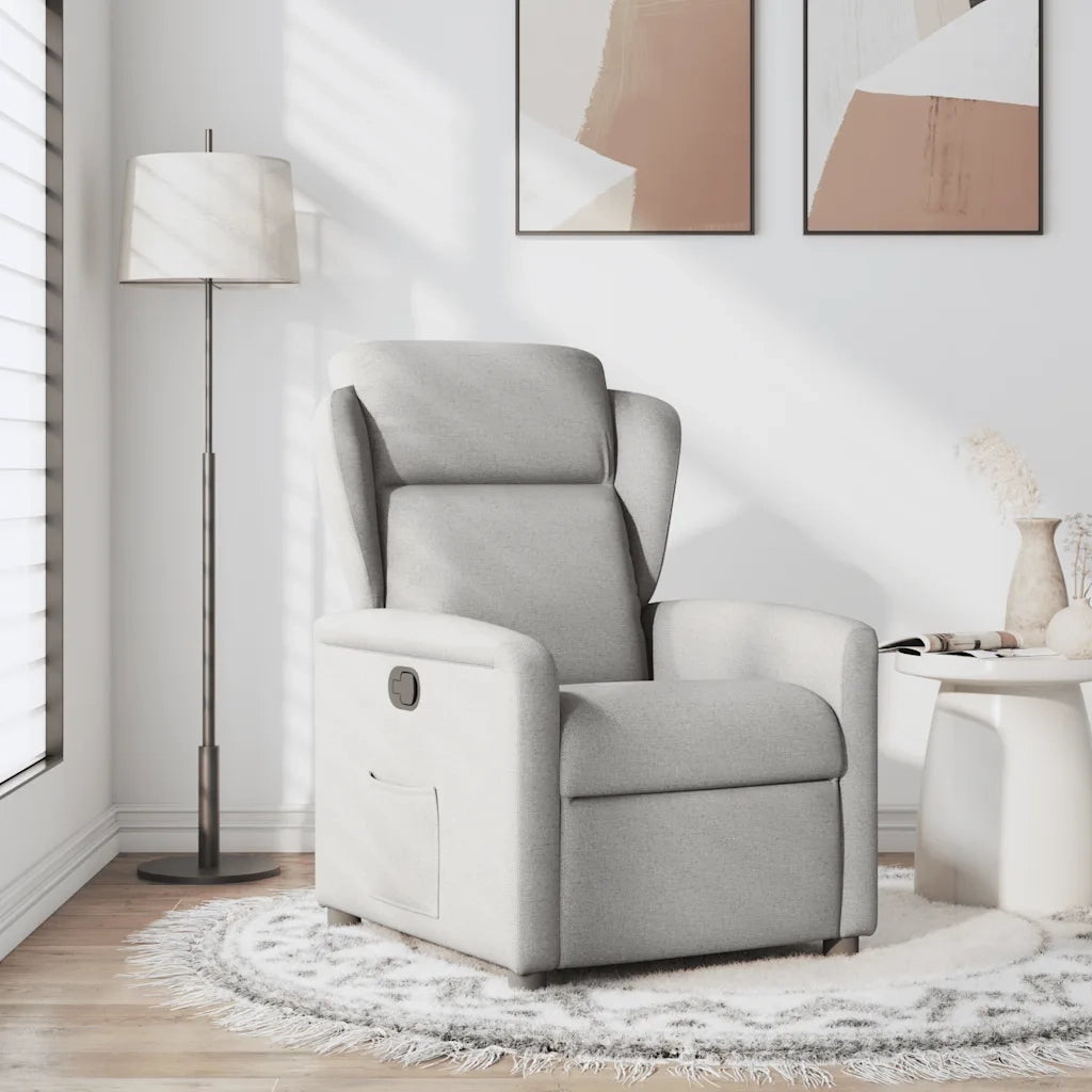 Divano Sedia-Poltrona Reclinabile in Tessuto Grigio Nuvola 812444