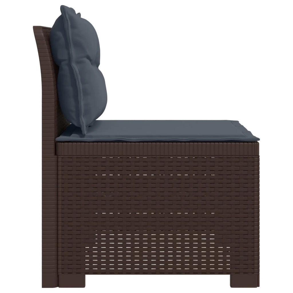 Divano da Giardino a 1 Posto con Cuscini Aspetto Rattan PP 8011803
