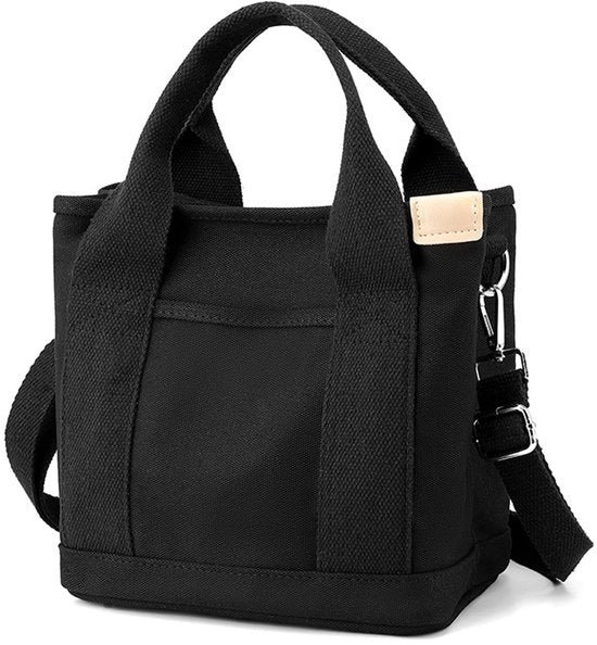Borsa da scuola per donna - Borsa con cinturino - Borsa a tracolla - Borsa con chiusura a righello - Borsa - Borsa da lavoro - Nero