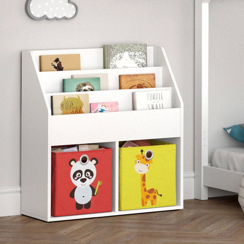 Vicco Libreria bambini Bianco 30.7 x 79 cm con 2 scatole pieghevoli opt.2