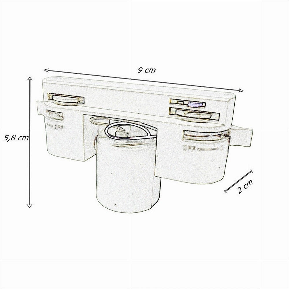Trade Shop - Portalampada Per Binario Monofase Connettore Lampadine E27 Adattatore Pista-e27 - Nero