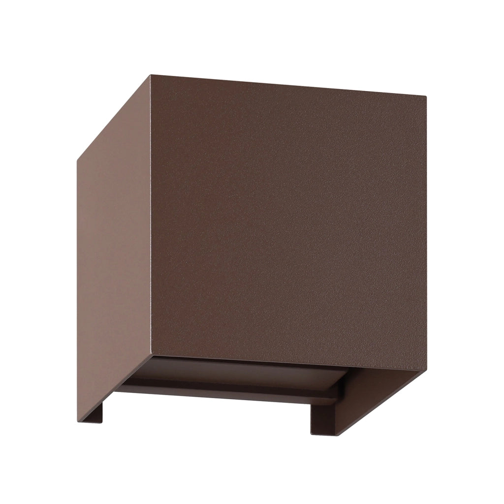 Applique Esterno Contemporanea Calpino 3 Alluminio Ruggine Vetro Bianco Led