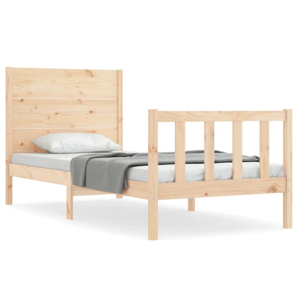 Giroletto con Testiera Small Single-Struttura Letto in Legno Massello 867354