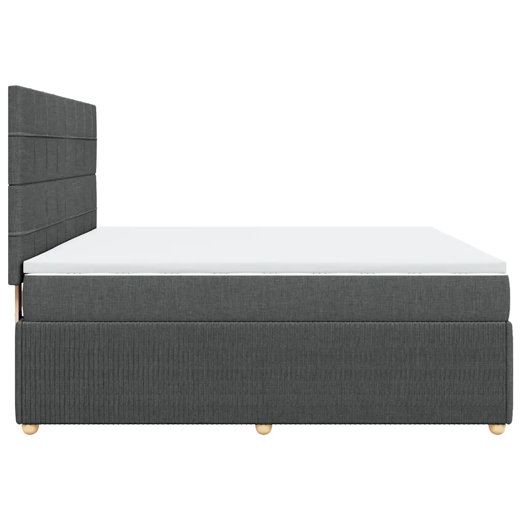 Giroletto a Molle con Materasso Grigio Scuro 180x200 cm Tessuto