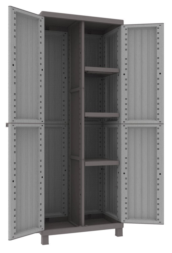 1pz armadio terry "cwood" 2ante cm 68x39x170h tre ripiani con portascope 3680 cod:ferx.17314