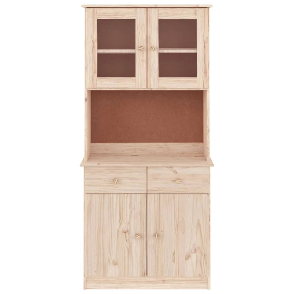 Buffet credenza cassettiera armadio mobile contenitore organizer per cucina soggiorno salotto 77 x 35 x 165 cm legno massello di pino marrone 02_0029671