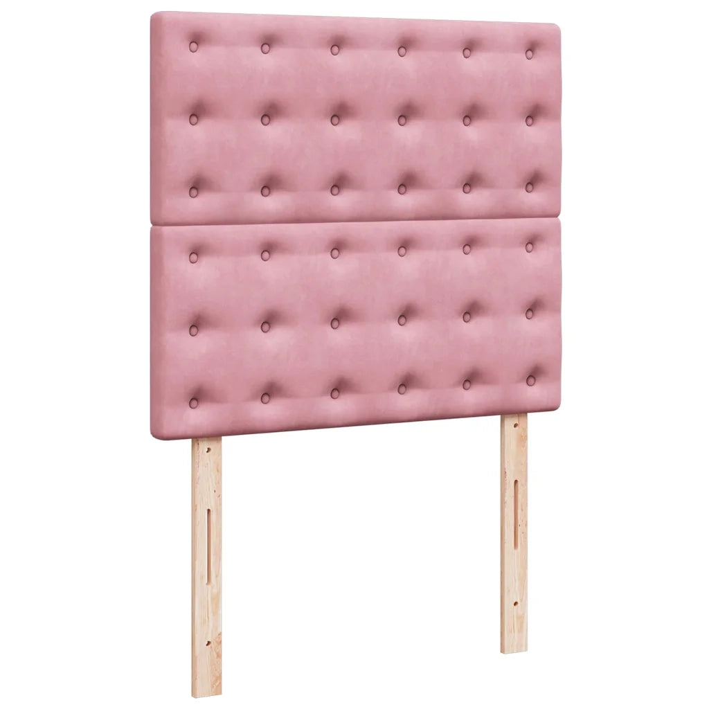 Giroletto a Molle con Materasso Rosa 90x200 cm in Velluto