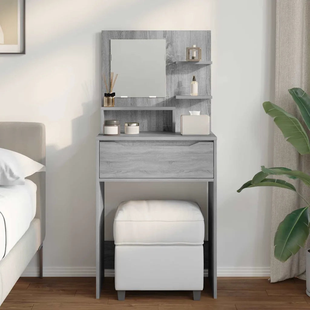 Tavoli da Trucco per Camera da Letto con cassetto Grigio Sonoma