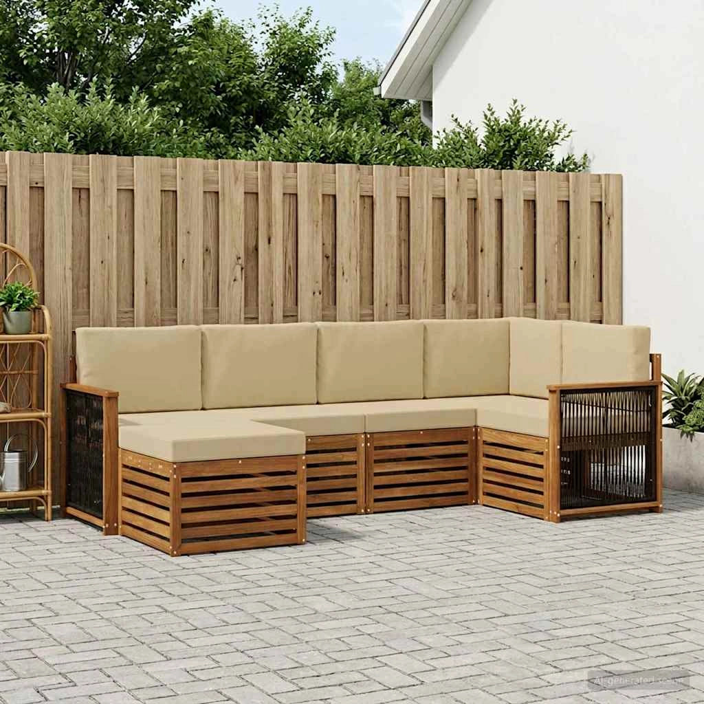 Set di divani da esterno 5 pz Naturale 3384564