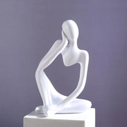 Lavoro di scultura in resina, figure artistiche astratte, mensola per libri DEK, figure decorative umane, ornamenti per soggiorno, mensola per libri, tavolo da pranzo e ufficio (bianco)