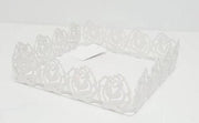 Portatovaglioli da Tavola in metallo rose bianco home 19 x 19 cm