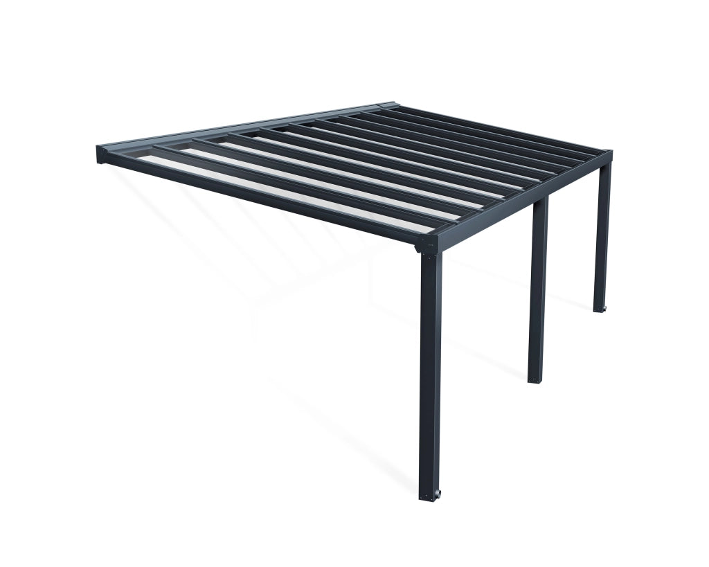 Pergola Addossata in Alluminio di Premium Stockholm 3.4X7.3 m Trasparente