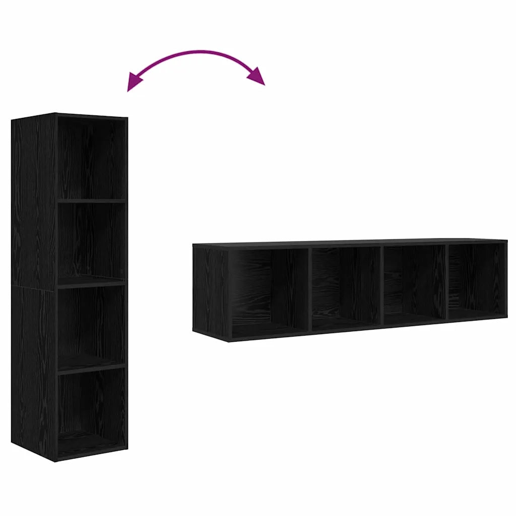 Set mobile TV 2 pz Nero Legno ingegnerizzato 3393538