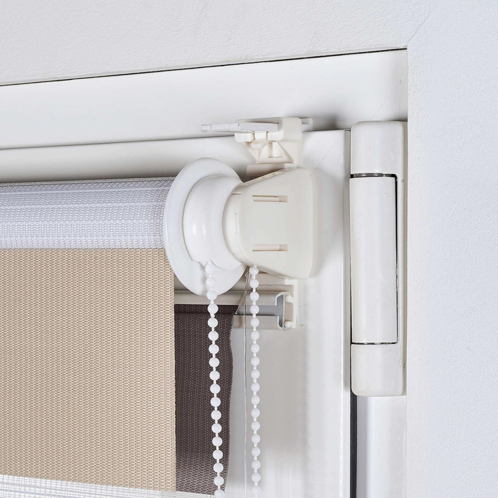 Tenda a Rullo giorno / notte installazione senza foratura EasyFix Bianco-grigio-beige 90x180 cm