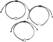Set di 3 bracciali di amicizia manufatti a mano per coppie e migliori amici: regalo per il compleanno delle sorelle e delle amiche bambine e bambini
