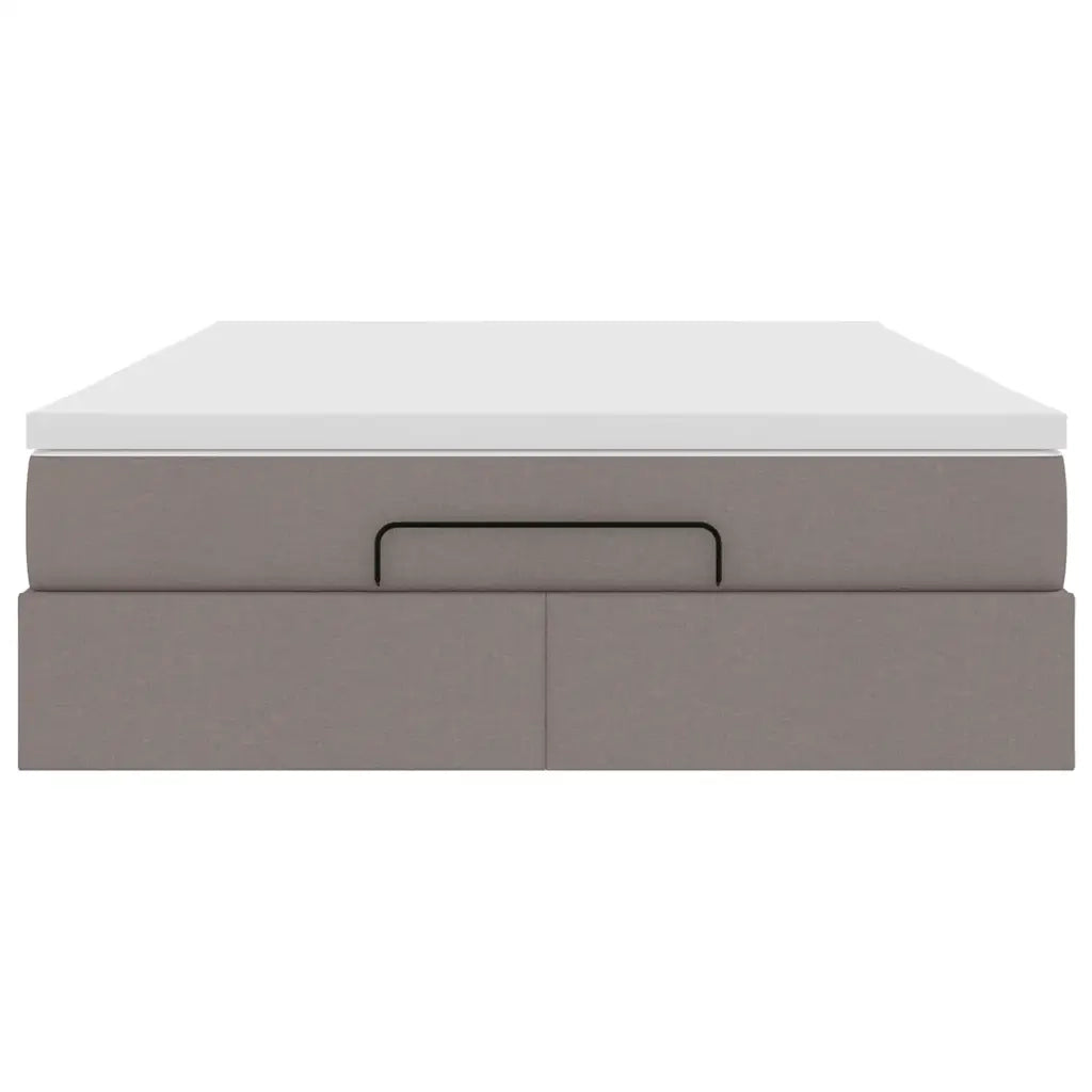 Struttura Letto Pouf con Materasso Tortora 140x200cm in Tessuto 3311117