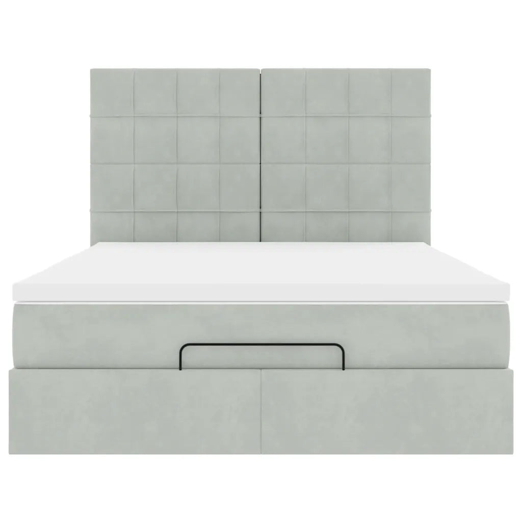Struttura Letto Pouf con Materassi 140x200 cm in Velluto 3314324