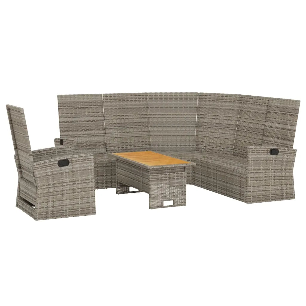 Set Divani da Giardino 3 pz con Cuscini in Polyrattan Grigio 362178