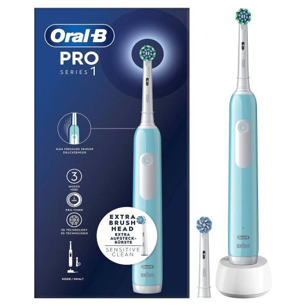 Spazzolino elettrico oral-b braun pro 1 blue azzurro con 2 testine incluse - PRO1CRSTQ
