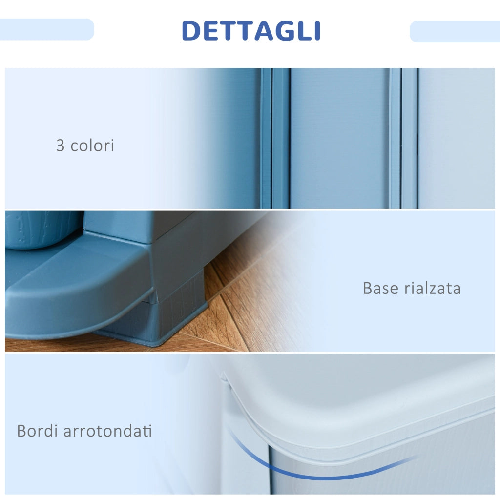 EasyComfort Cassettiera 6 Cassetti per Bambini 3-6 Anni con Bordi Arrotondati, Mobile Portagiochi in PP, 37x37x56.5cm, Blu