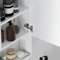 Armadietto con Specchio da Bagno con Mensole a Giorno 60x15x76cm Bianco